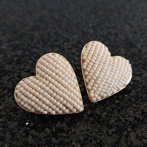 BAUBLEBAR Darlene Beaded Heart Stud Earrings In Light Pink